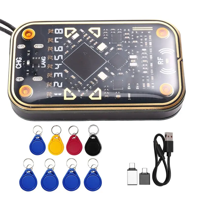 Chameleon Ultra V2.0 RFID Smart Chip Reader Emulator +4XCUID/UID Keychain 125Khz 13.56Mhz Card Decode Duplicator-Y41A