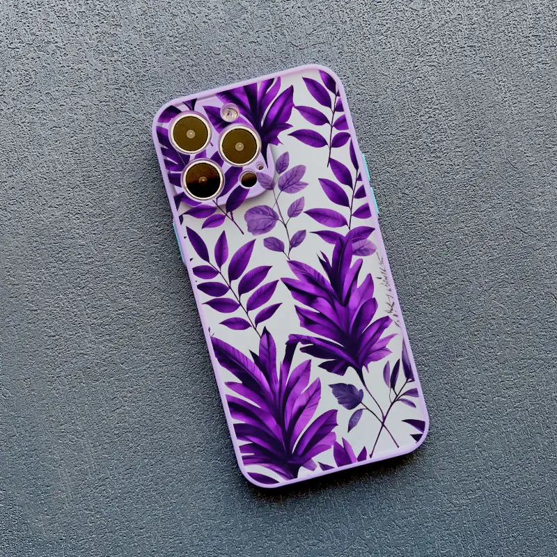 

Fresh Purple Flowers Phone Case For iPhone 16 11 12 13 Mini Pro Max 14 15 Pro Max 16 7 8 Plus SE2 X XS XR Shockproof Back Covers