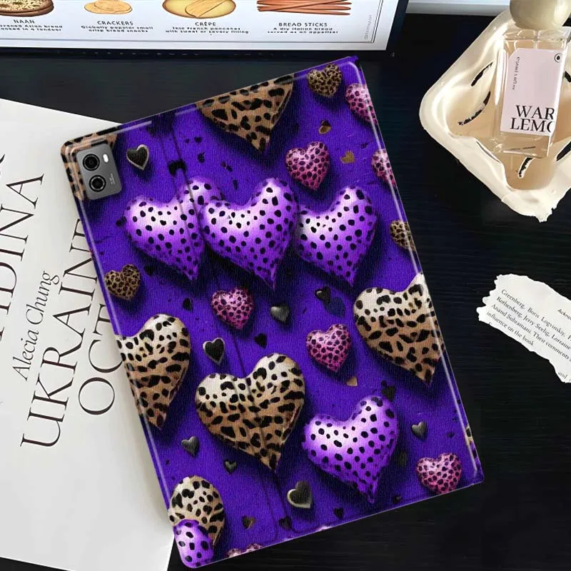Purple Leopard Heart For Lenovo Xiaoxin Tab Pad K10 K11 Y700 P11 3rd GT Pro Plus Gen Tablet Case Gift Cover