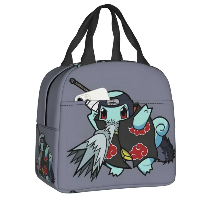 

Custom Squirtles Anime Insulated Lunch Bags for School Office Waterproof Cooler Thermal Lunch Box Women Children