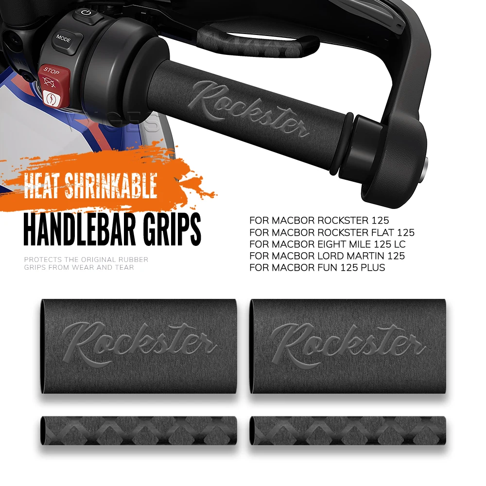 Motorcycle Heat Shrinkable Handlebar Grips For MACBOR Rockster Eight Mile 125 Fun 125 Plus  Clutch Brake Lever Cover Grip Glove