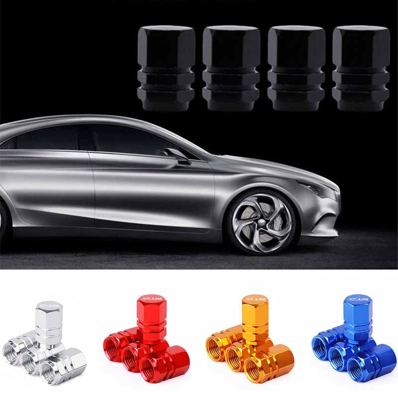 Car stem Cover Hexagonal Tyre Wheel Ventil Valve Caps for Ford ST-line Focus 2 3 Mondeo Ecosport Kuga Mk4 Fiesta Mk3  Accessorie