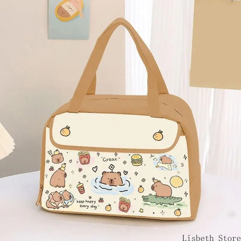 124A Túi ăn trưa của sinh viên cách nhiệt hoạt hình không thấm nước Capybara in dễ bảo trì
