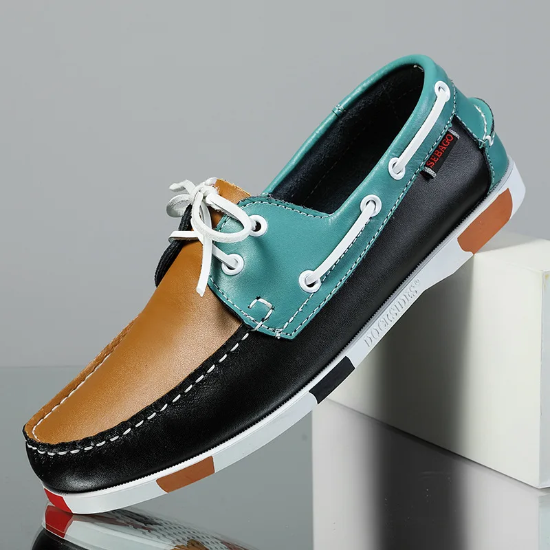 2022 New Mens Casual Genuine Suede Leather Docksides Classic Boat Shoes Loafers Shoes Unisex Handmade shoes High Quality