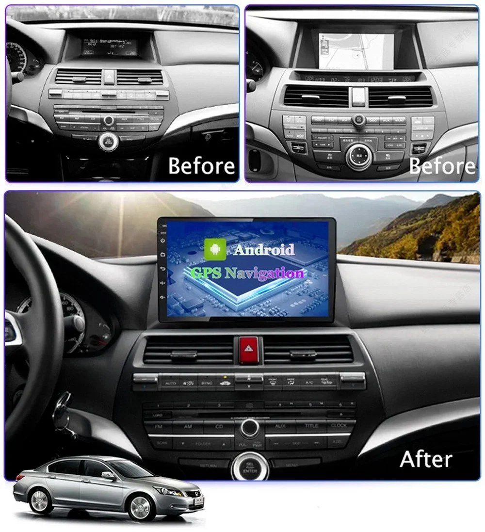 8G+128G Android 11 Car GPS Navigation For HONDA ACCORD 2008-2012 Car Radio Stereo With Wifi 4G AHD DSP BT CARPLAY