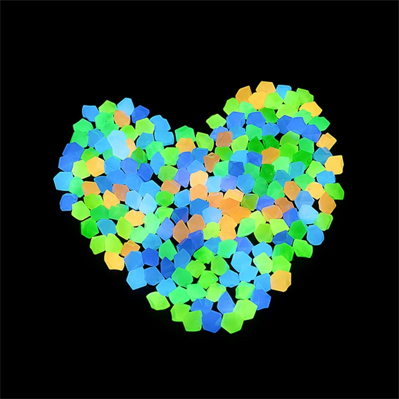 100/200Pcs Glow In Dark Decorative Pebbles Garden Decoration Pebbles Luminous Stone Outdoor Fish Tank Aquarium Decoration