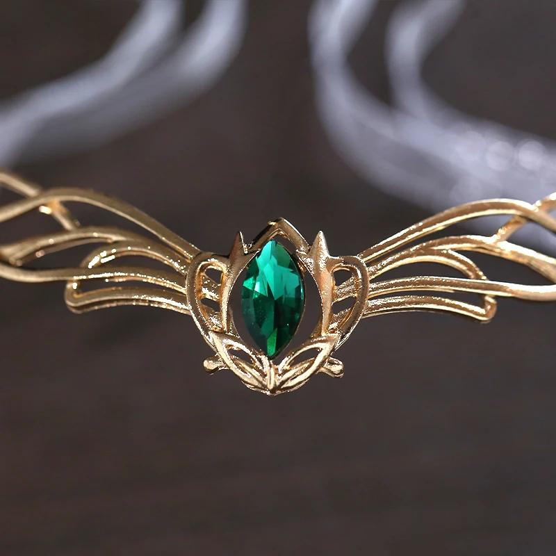 1Pcs Goddess Cosplay Forehead Elves Crowns Tiara Women Man Vintage Ribbon Headband Hair Accessories Crown Wedding Headwear