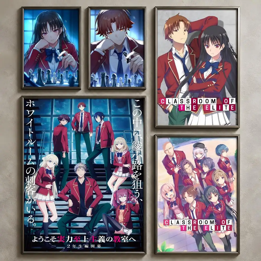 Anime C-Classroom of the Elite-E Poster Vintage Self-Adhesive PP Wall Decor Art Artistic Home Bar Bedroom Decoration Gift