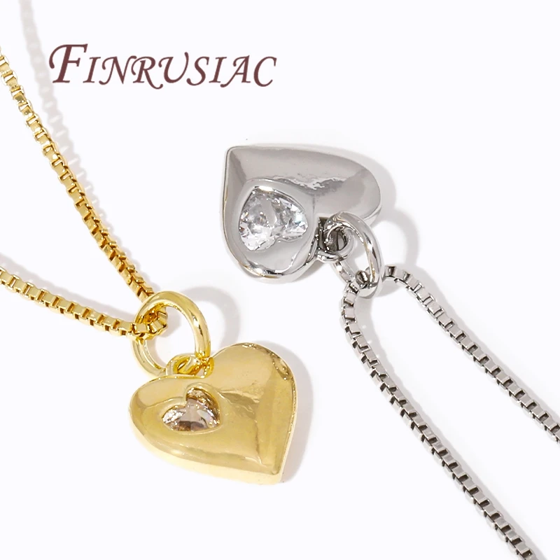 18K Gold Plated Brass with Zircon Heart Charms For Jewelry Making Supplies,Metal Pendants Accessories For Earrings DIY Crafts