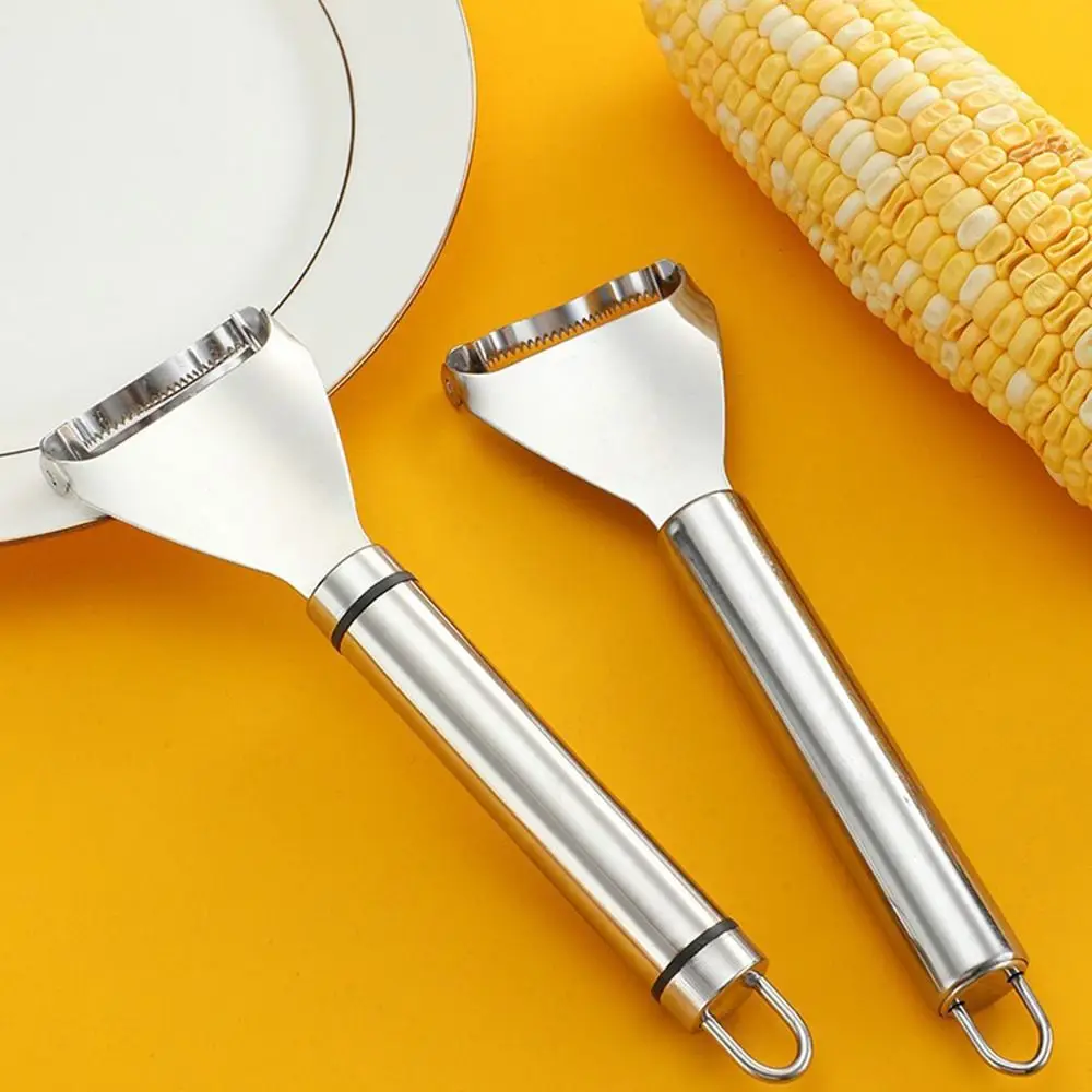 

Овощечистка для кукурузы из нержавеющей стали с зубчатым краем, ручная работа, инструмент для зачистки кукурузы, многоразовая экономящая трудозатраты, молотарка для кукурузы, кухонная утварь