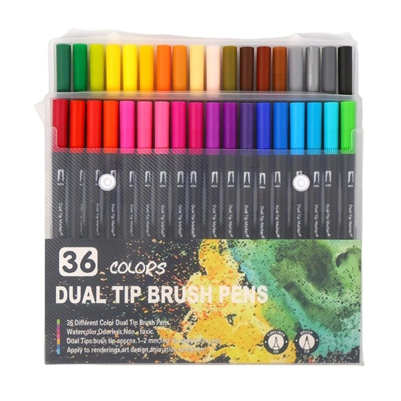 36/48/60/72/100 Colors Brush Pen Watercolour Markers Hand Lettering Pen Watercolor Pen Felt Tip Pen for Drawing Colouring