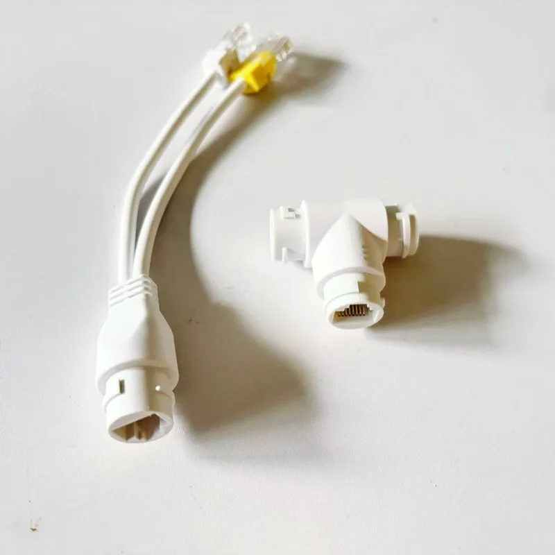 POE Splitter 2-in-1 Network Cabling Connector Three-way RJ45 Connector POE Cable for IP Camera Security System