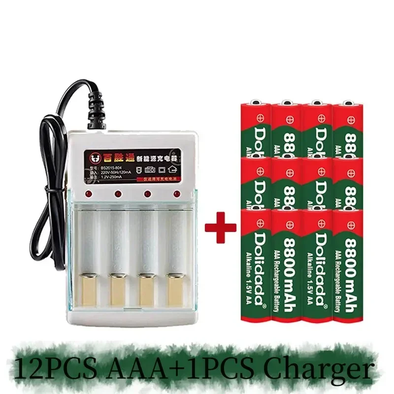 Aaa Oplaadbare Batterij, Alkaline Batterij, 1.5V 8800Mah, Geschikt Voor Speelgoed, Wekkers, Mp3, Enz., Verkocht Met Oplader