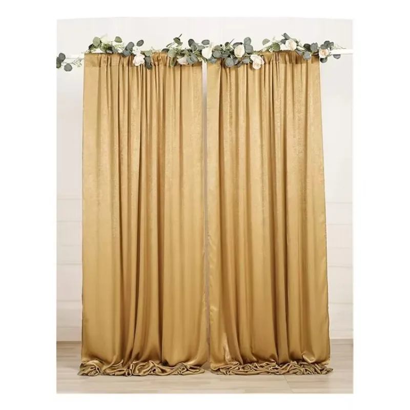 

Luxury Black and Gold Velvet Curtains Ceiling Wedding Background Panel Event Party Stage Decoration