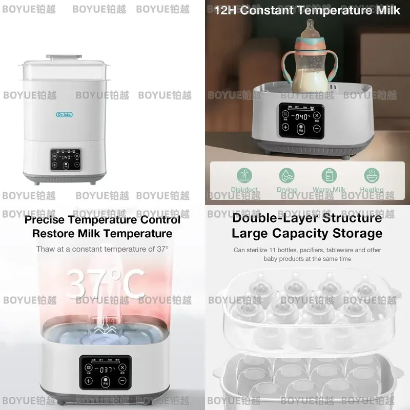 MAMIJOY Multi-function Baby Bottle Sterilizer With Drying 5 In1 Fast Bottle Heater Capacity Milk Bottle Warmer Auto Shut-Off