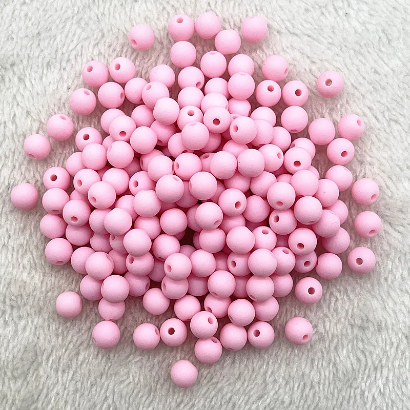 New 8mm 10mm Round Acrylic Matte Beads Loose Spacer Beads for Jewelry Making DIY Handmade Bracelets Accessory