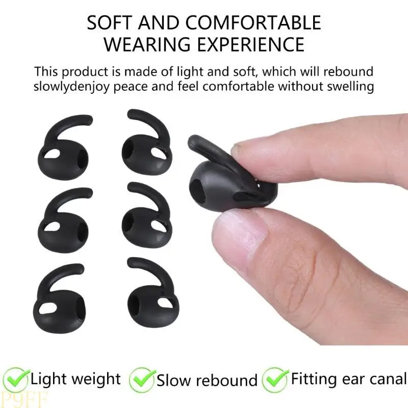 CS1W 3PAIERS GANZOS EAR MANEGAS MANECIONES EARTAS PARA PODS 3 PLUGS SILICONA DURABLE