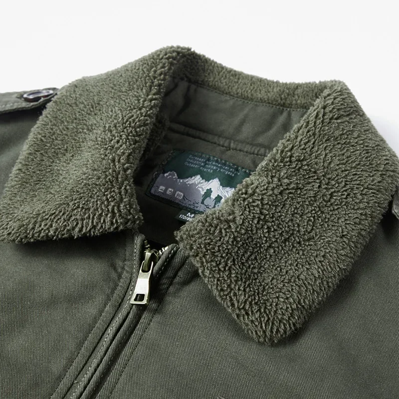 Winter  Jacket Men 2024 Thick Warm Fleece Embroidery Parka Hombre Multi-pocket Fur Collar Parkas Male Plus Size M-5XL