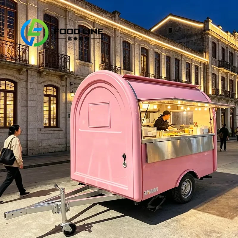 Food Trailer, Outdoor Mobile Food Cart For Beverage & Snack Business, Suitable For Tourist Spot, Street Corner Commercial Stall