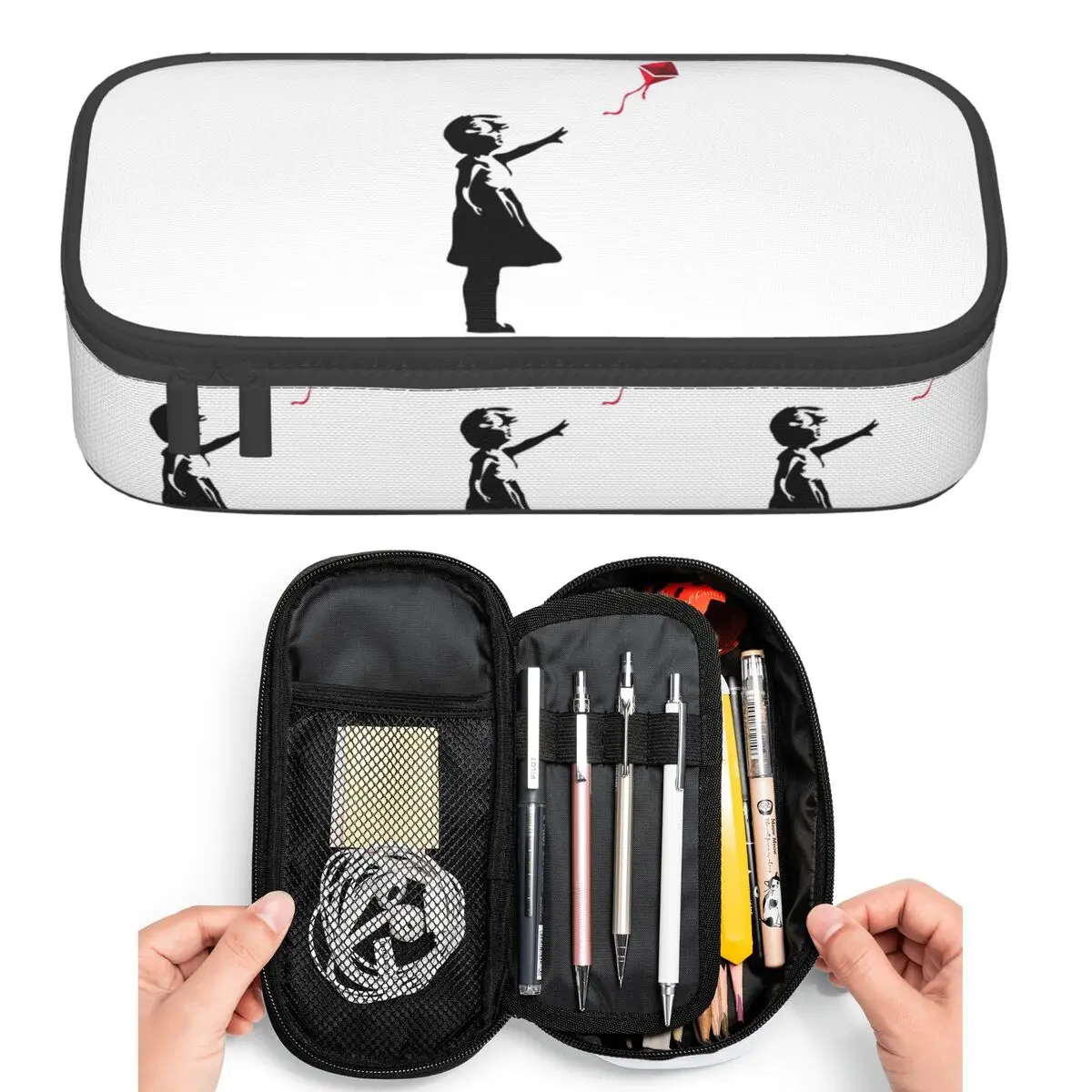 Ethereum X Banksy Balloon Girl – trousse à crayons pour étudiants, boîte à stylos, sac à crayons de grande capacité, porte-stylos