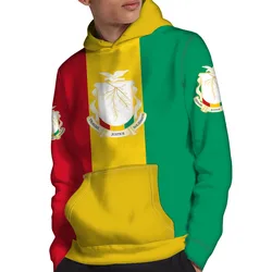 Guinea Hoodie Diy Free Custom Name Gin Sweatshirt Nation Flag Country French Gn Guinean Republic Guinee Print Photo Clothes