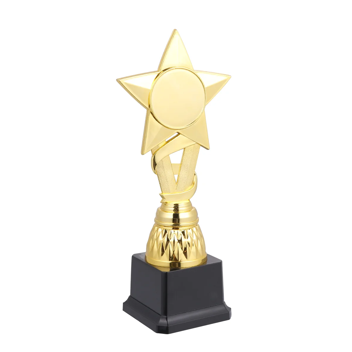 25cm Competitions Plastic Trophy Kids Ribbon Star Reward Trophy Creative Activity Award Cup plastic award trophy