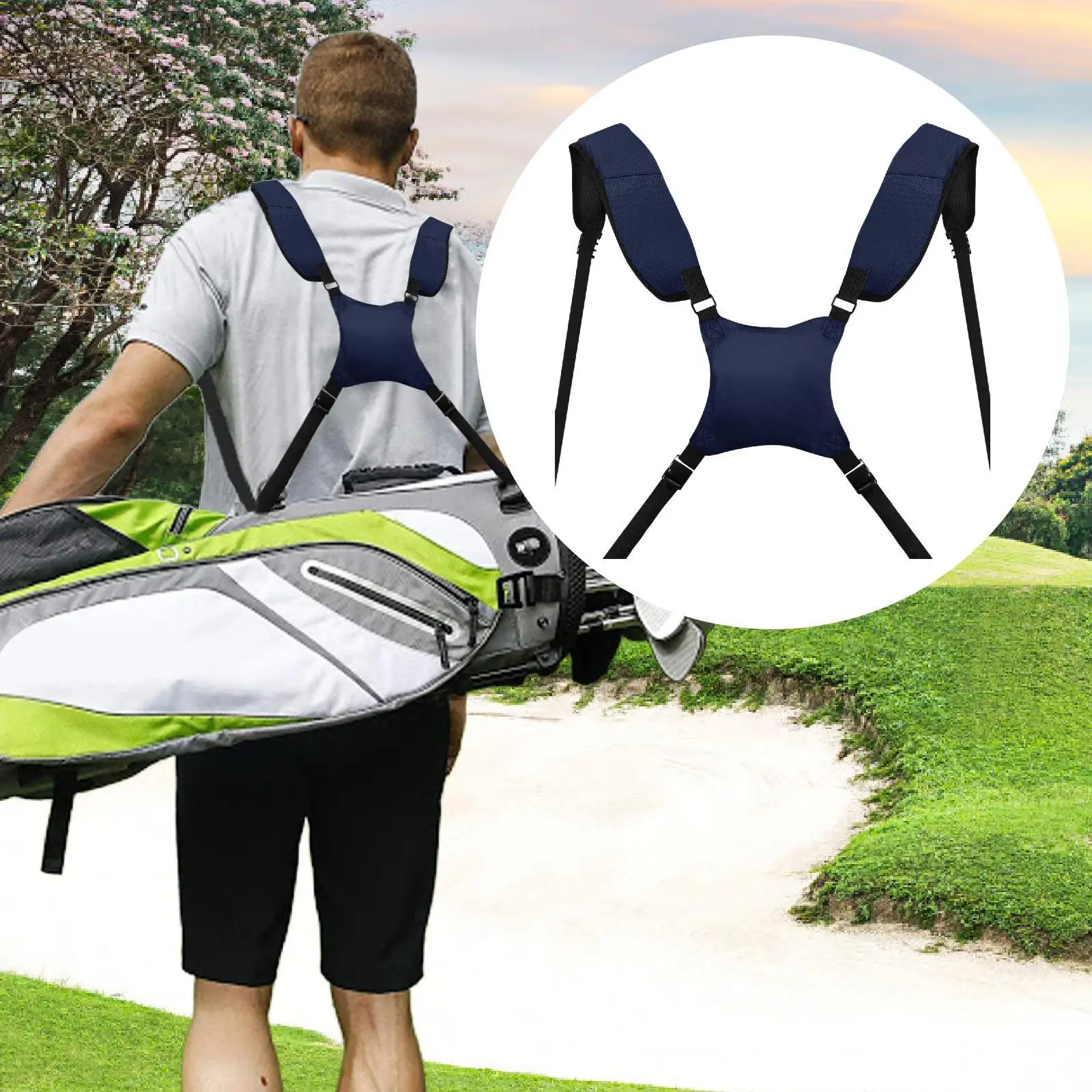 

Golf Bag Dual Shoulder Straps Adjustable Comfort Portable Golfing Accessory