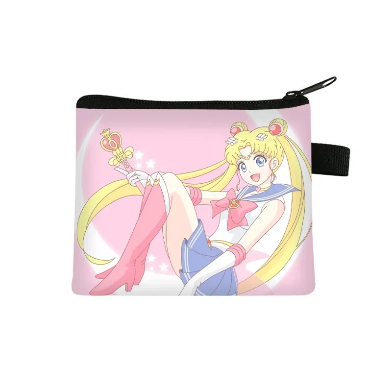 Sailor Moon Women\'s Purse Girl Cartoon Sailor Moon Printed Zipper Small Purse Student Anime Large Capacity Card Bag Coin Purse