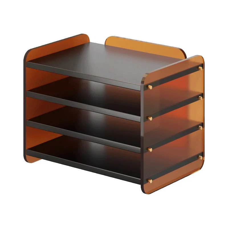 

Increase Capacity Office Acrylic Desktop Storage Rack High Load-bearing Multi-layer Book Shelf Stable Book Stand Cabinet