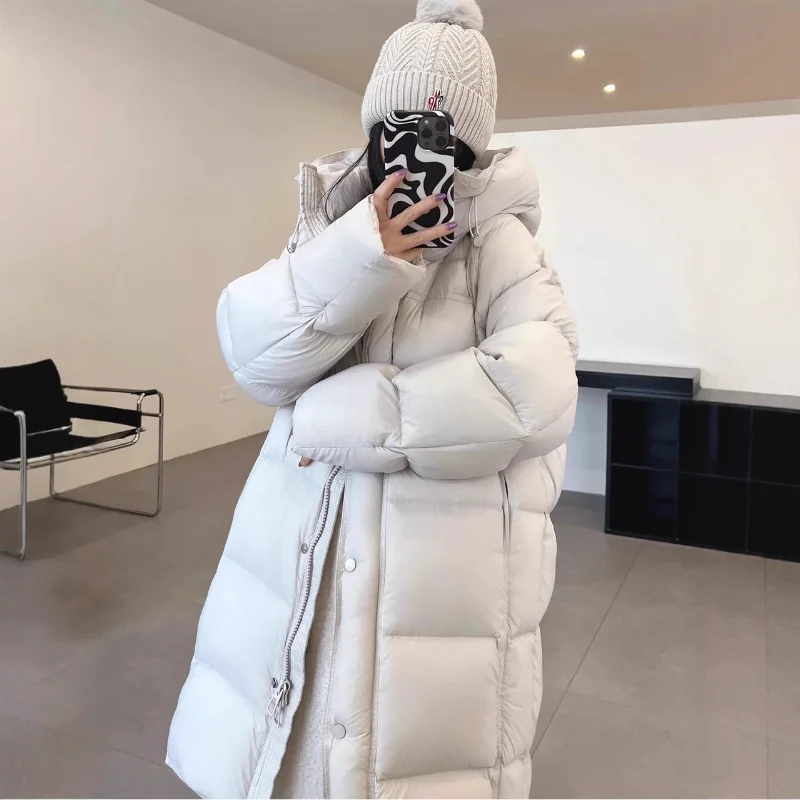 Piumino da donna 2025 Autunno/Inverno Nuovo stile di media lunghezza dimagrante opaco Cappotto ispessito versatile alla moda