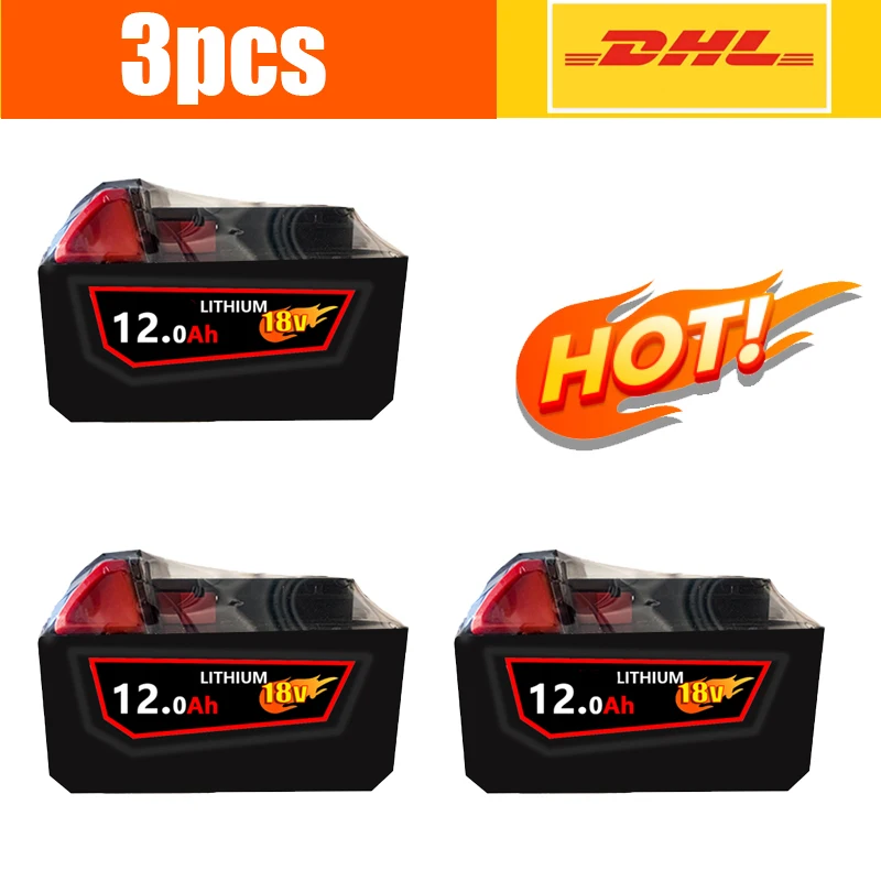 2026 ميلووكي بطارية 18 فولت M18-HB3 بطارية عالية الطاقة 12AH ، شاحن ميلووكي M12-18FC الأصلي 48-11-1815