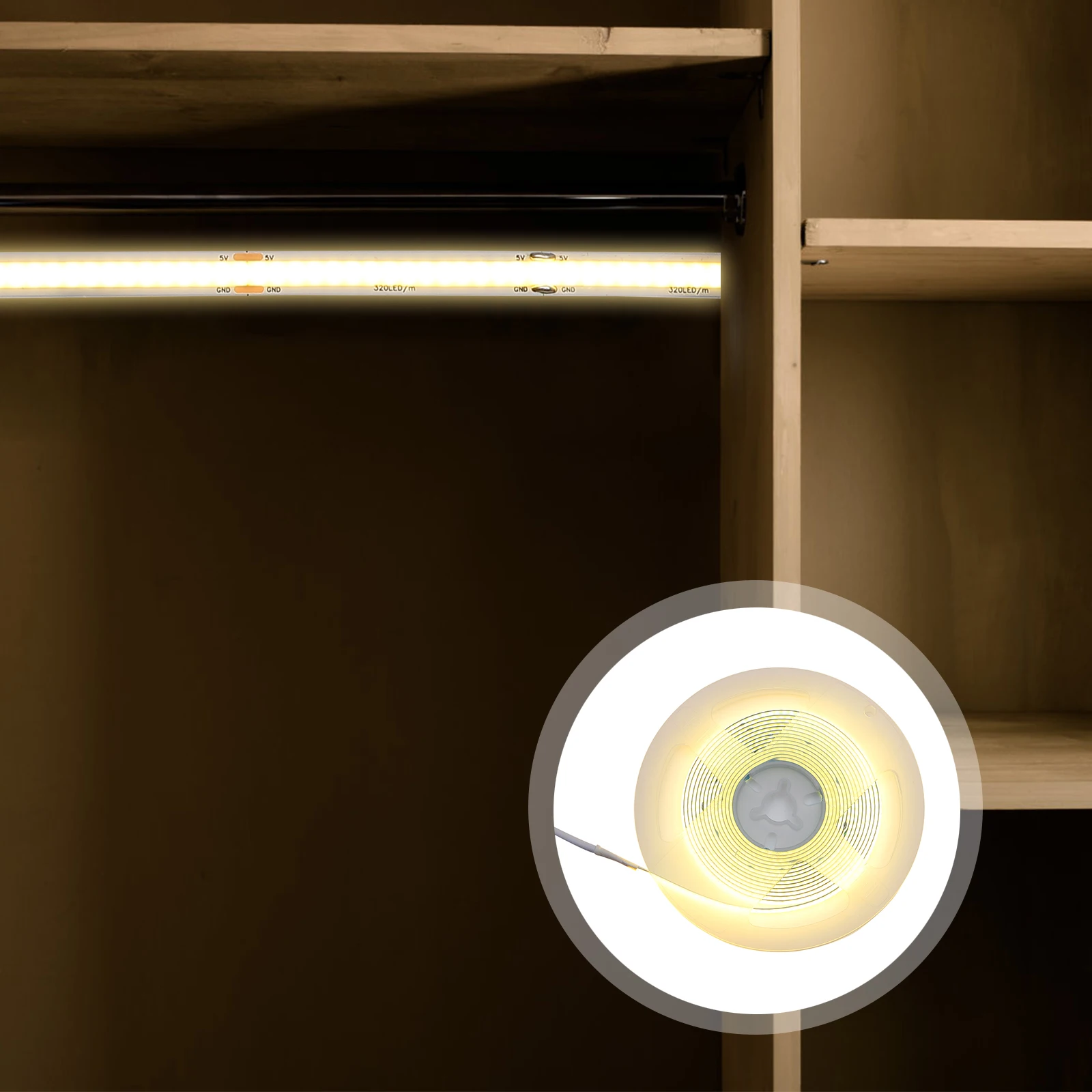 Taśma LED z regulacją jasności dotykową, zasilana przez USB, wodoodporna, elastyczna, do szafy, sypialni, na imprezy i dekoracje świąteczne.