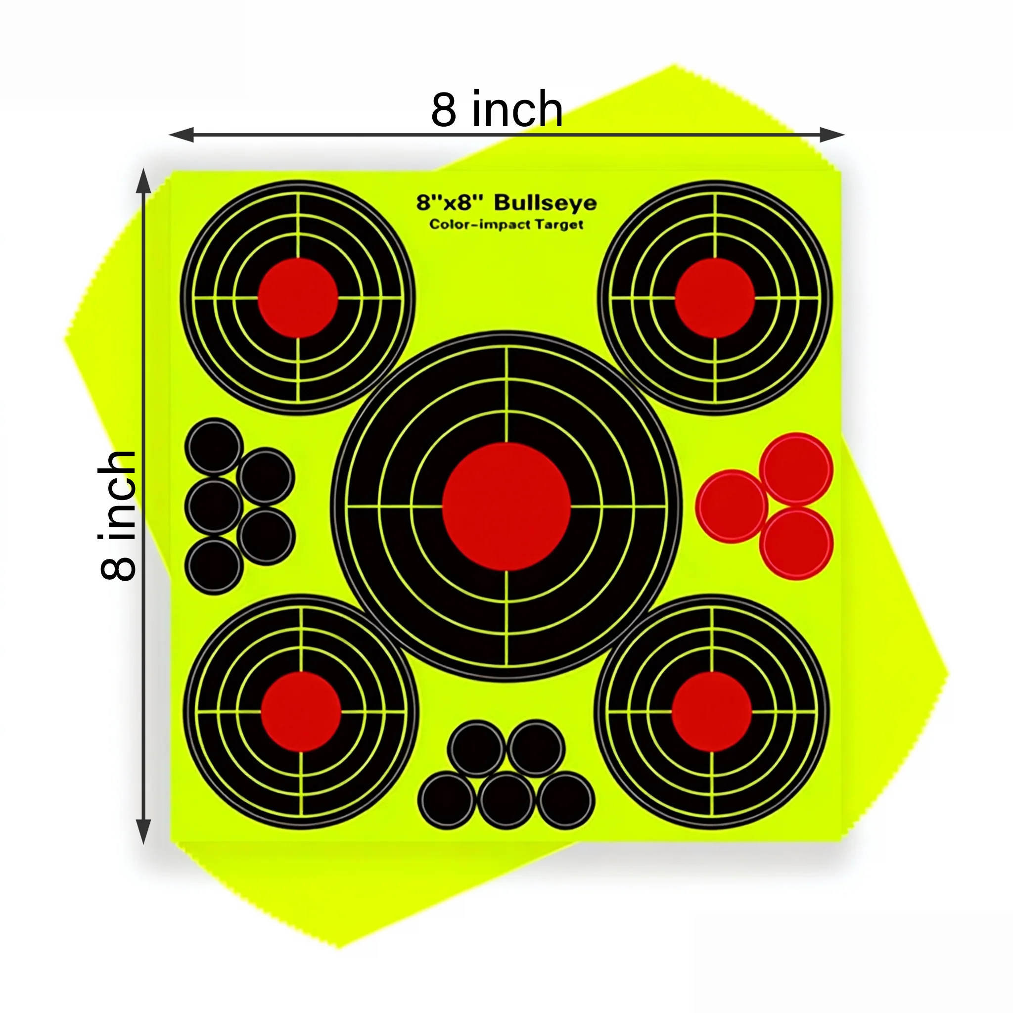 10/20/30Pcs 8 INCH Fluorescent Target Paper Gun Shooting Target Shooting Practice Reactive Sputtering Shooting Rifle Stickers