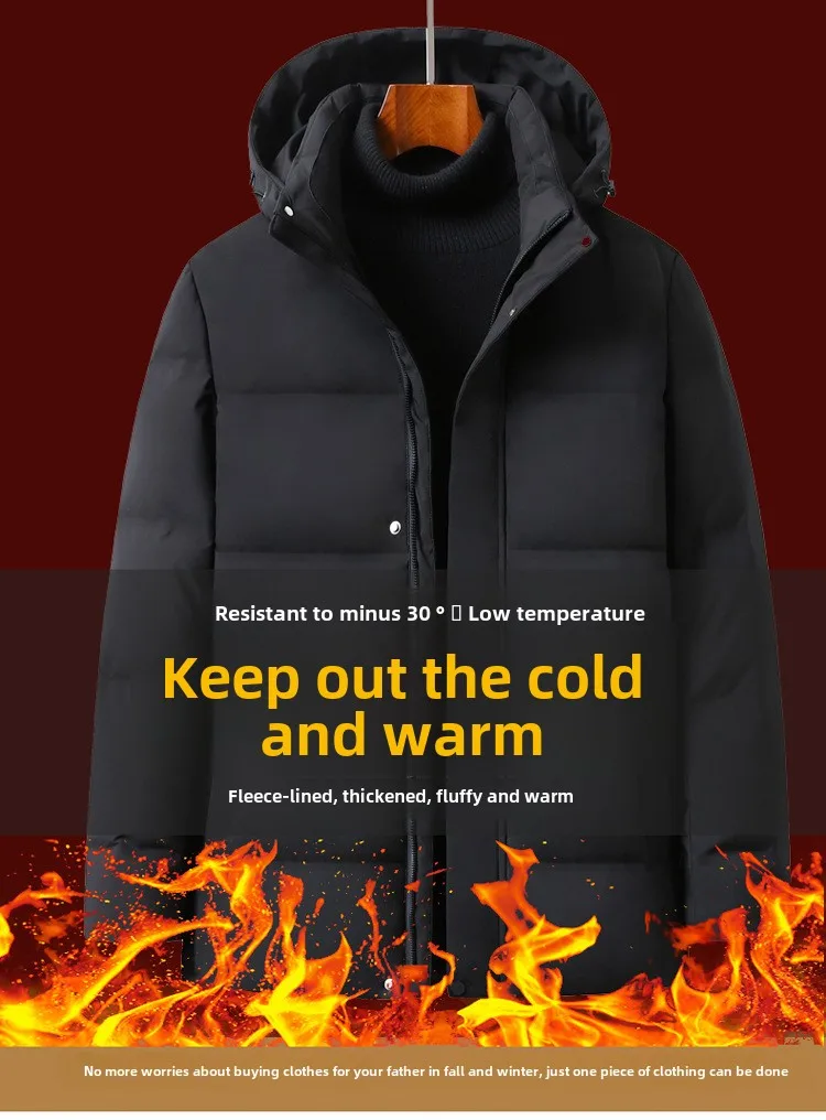 Men's Down Coats And Parkas Warm Winter Down Jacket Hooded High Quality Puffer Jacket Man Snow Peak Windproof Luxury Padding