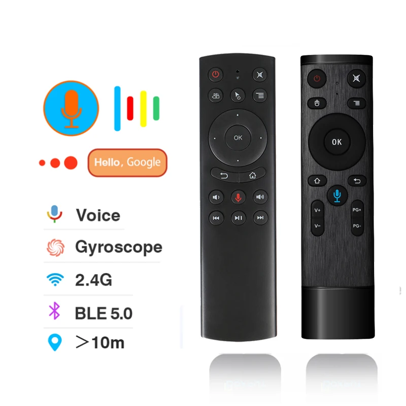 G10S G20S Smart Voice Remote Control Mini Wireless Air Mouse Keyboard for Android TV Box / PC 2.4GHz Adapter With Gyro Learning 