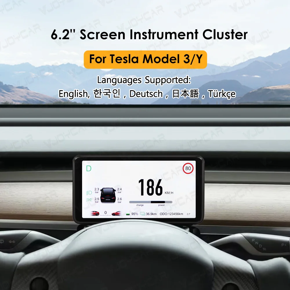 2024 Uppdated Model 3 Y 6.2\'\' Large Screen Instrument Dashboard HUD Cluster HD LCD Meter Speedometer For Tesla Car Accessories