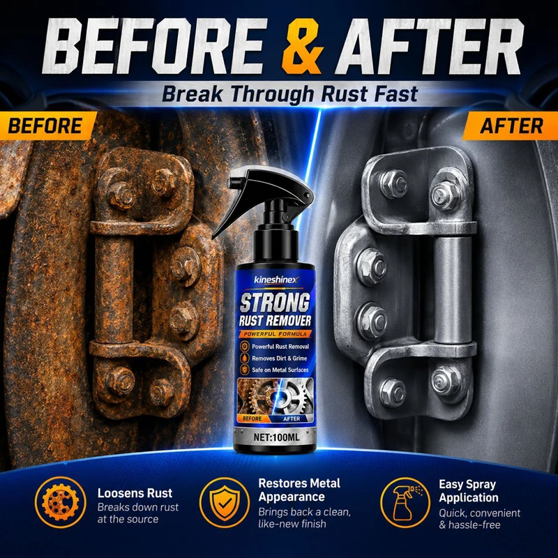 2-in-1 Rust Remover Lubricant Spray Rust Cleaning Lubricating Agent for Hardware Mechanical Gear Eliminate Sticking Noise