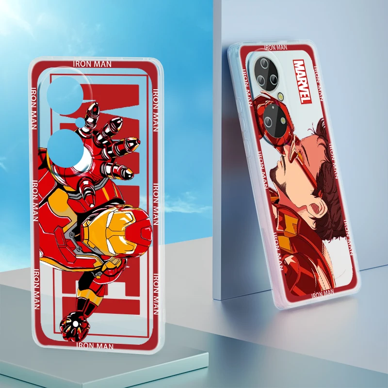 Marvel Iron Man Tony Stark Phone Case For Huawei P50 P40 P30 P20 Lite 5G Nova Plus 9 SE Pro Y9S Prime Honor 9X Transparent