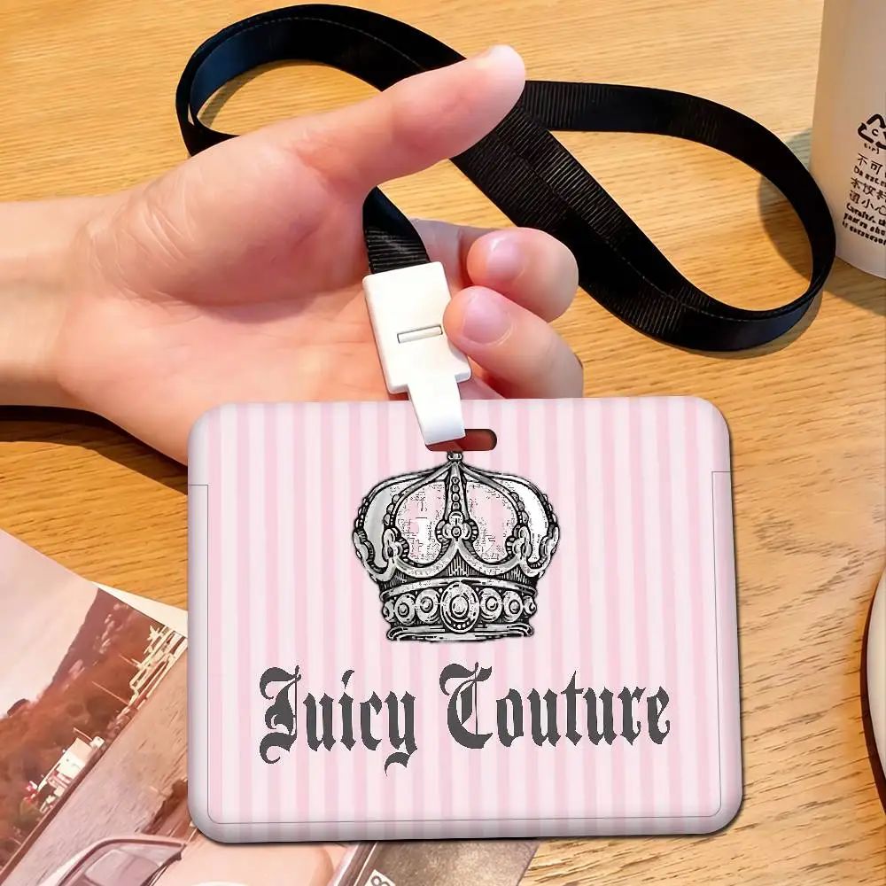 Perfumes J-Juicy C-Couture 1 unidad Porta tarjetas de identificación de trabajo, Porta credenciales de negocios, Porta tarjetas con cordón, para hombres y mujeres, Estuche de identificación de negocios