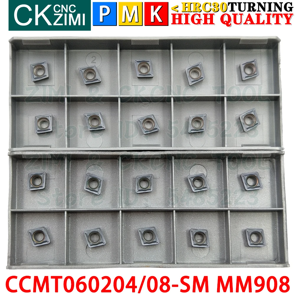 CCMT060204-SM MM908 CCMT060208-SM MM908 Carbide Inserts External Internal Turning Inserts Tools CCMT CNC Metal Lathe Cutter Tool