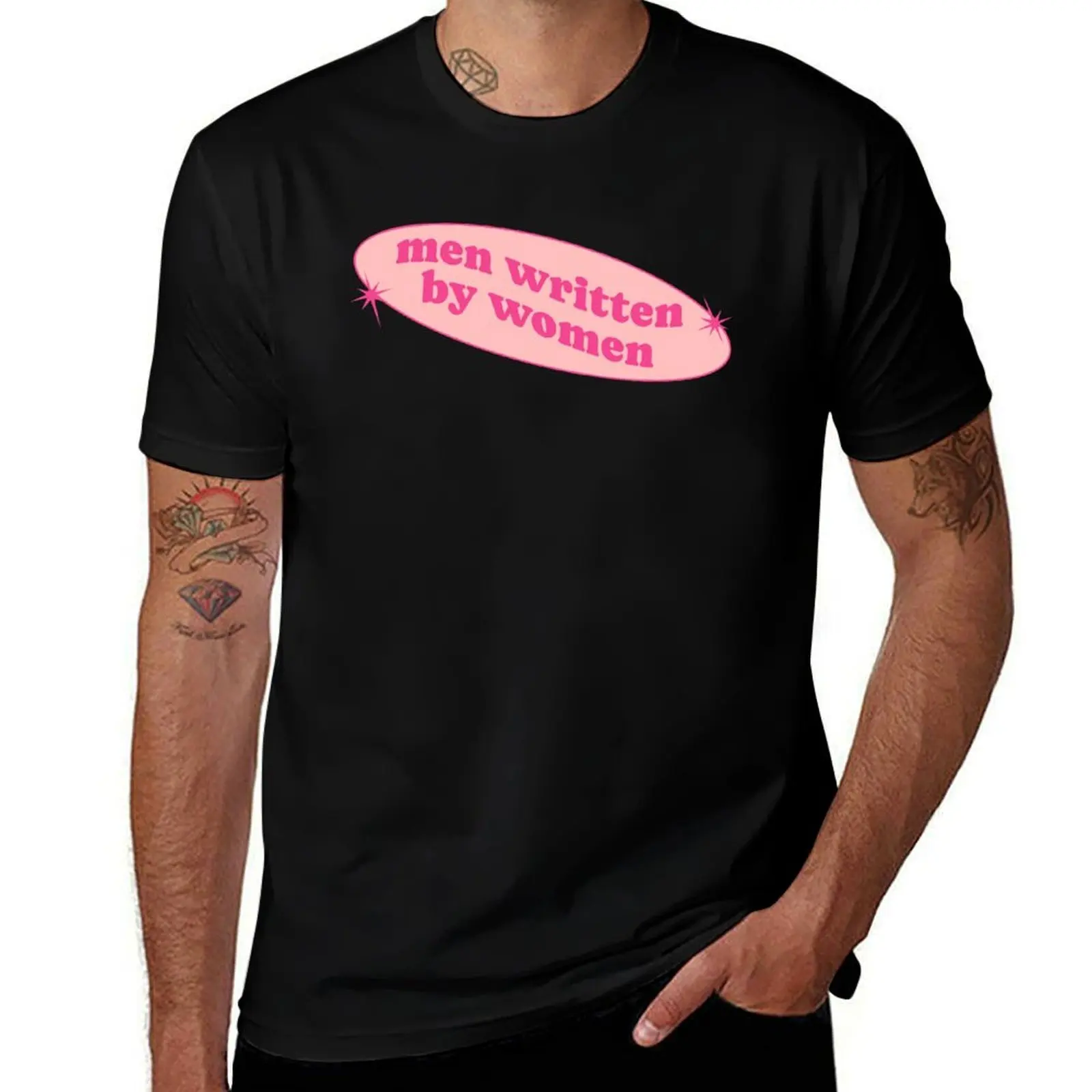 men written by women, pink T-Shirt Big and Tall Basic Tee Shirt T-Shirt