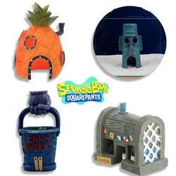 SpongeBob Aquarium Decoration Fish Tank Cartoon Pineapple House Fish Shrimp Shelter Hiding Cave Small Landscaping Accessories