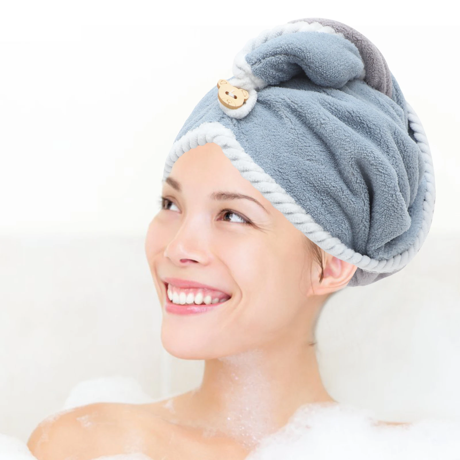 

Coral Fleece Cap Quick Drying Hair Hat Bonnet Reusable Shower Hair Cap Caps Women Large Size Towel Wrap Turban