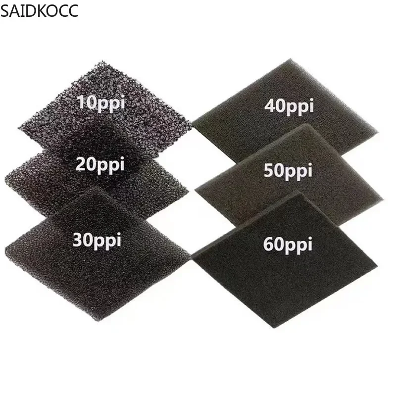 SAIDKOCC 5mm 10PPI - 60PPI Polyurethane PU Dust Filter Air Compressor Dustproof Sound-Absorbing Filter Cotton Reticular Sponge