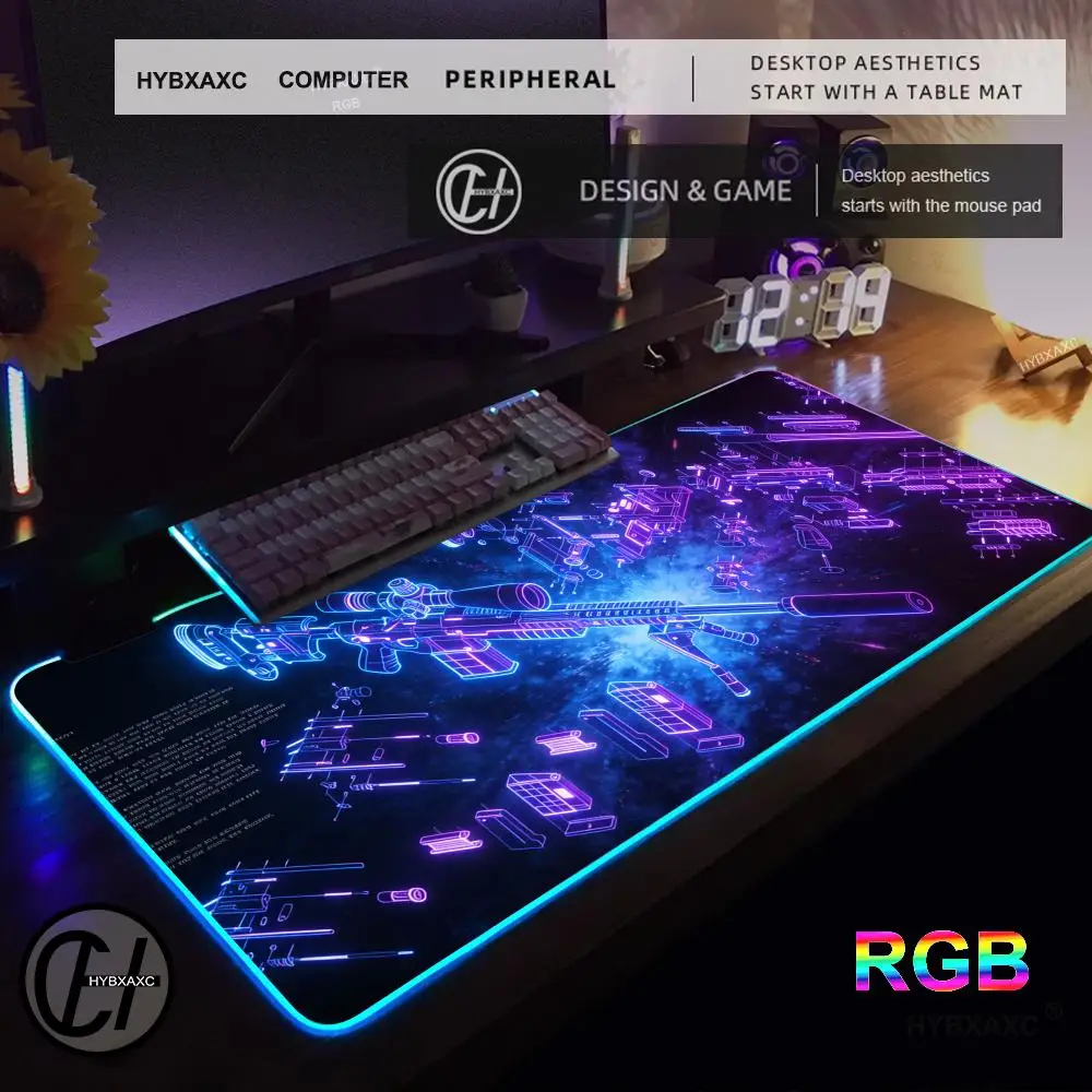 

RGB Large Cool Mouse Pad Gaming Mouse Mat Computer Mousepad HYBXAXC Gamer Accessories Hot selling, stylish, youthful, and trendy