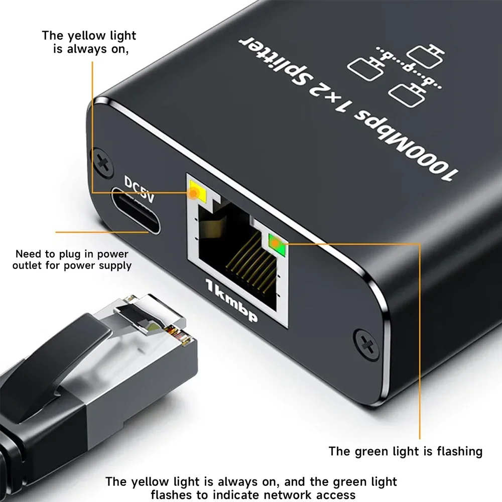 1000Mbps إيثرنت الفاصل 1 إلى 2/3/4 شبكة تمديد RJ45 LAN الإنترنت الفاصل محور للكمبيوتر المحمول راوتر التلفزيون صندوق التلفزيون الرقمي