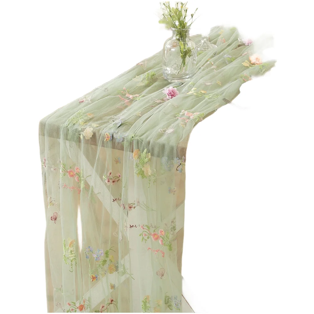 Floral Lace Embroidered Cheese Cloth Table Cover for Wedding Tables Banquet Decor and Upscale Residential Table Arrangements