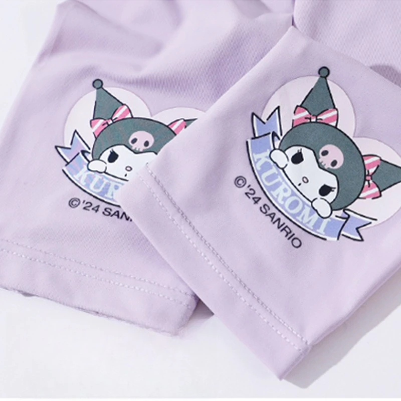Miniso Sanrio أصلية صيفية للأطفال للحماية من أشعة الشمس وأكمام ثلجية من الحرير الجليدي ونمط رفيع رائع ومقاوم للأشعة فوق البنفسجية وحماية الذراع قابلة للتعديل