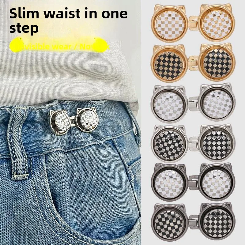 Adjustable Waist Buckle Jeans Tightening Non-Invasive Pants Size Regulation Button Waistband Slimming Button Home Fabric