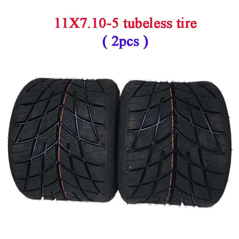 2 Pcs Go Kart Tires 11x7.10-5 Competitive Kart Rear Tires, Anti-skid Rain Tires